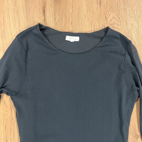 Weston Anthopologie Grey Long Sleeve Blouse Top Size Medium - Picture 5 of 9